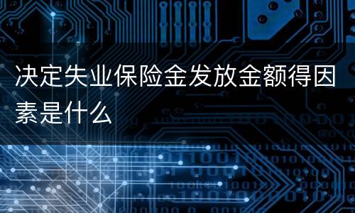 决定失业保险金发放金额得因素是什么