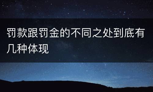 罚款跟罚金的不同之处到底有几种体现