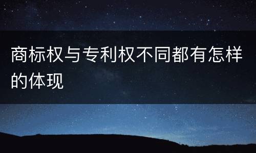 商标权与专利权不同都有怎样的体现