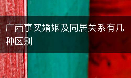 广西事实婚姻及同居关系有几种区别