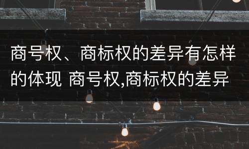 商号权、商标权的差异有怎样的体现 商号权,商标权的差异有怎样的体现呢