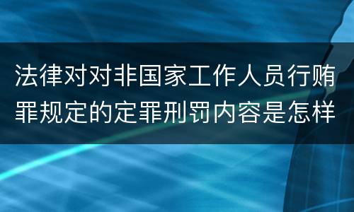 法律对对非国家工作人员行贿罪规定的定罪刑罚内容是怎样的