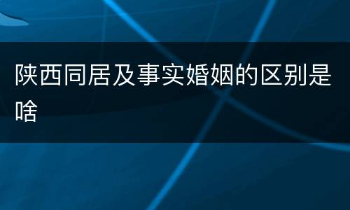 陕西同居及事实婚姻的区别是啥