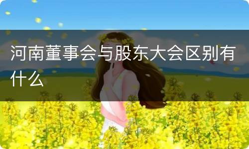 河南董事会与股东大会区别有什么