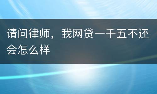 请问律师，我网贷一千五不还会怎么样