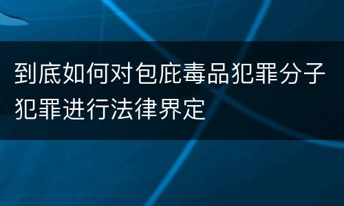 到底如何对包庇毒品犯罪分子犯罪进行法律界定