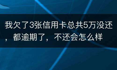 我欠了3张信用卡总共5万没还，都逾期了，不还会怎么样