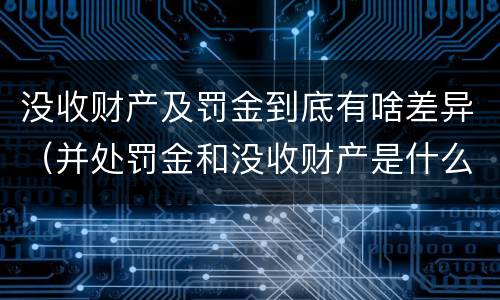 没收财产及罚金到底有啥差异（并处罚金和没收财产是什么意思）