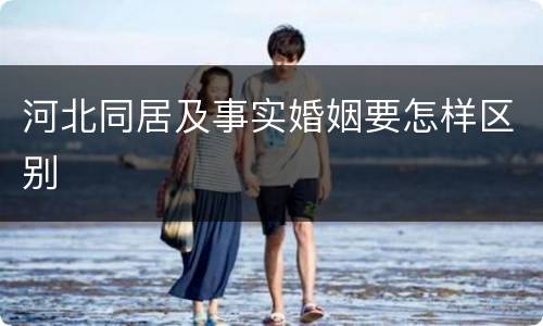 河北同居及事实婚姻要怎样区别