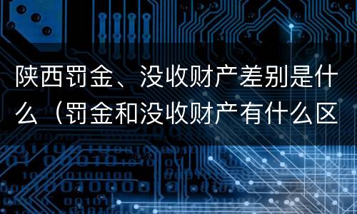 陕西罚金、没收财产差别是什么（罚金和没收财产有什么区别）