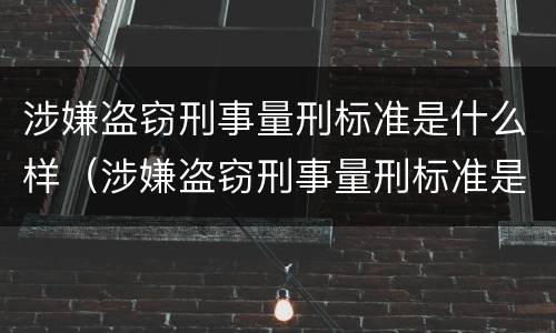 涉嫌盗窃刑事量刑标准是什么样（涉嫌盗窃刑事量刑标准是什么样的）