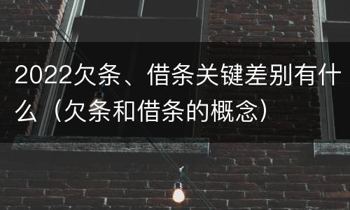 2022欠条、借条关键差别有什么（欠条和借条的概念）