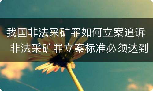 我国非法采矿罪如何立案追诉 非法采矿罪立案标准必须达到什么程度否则不予立案起诉