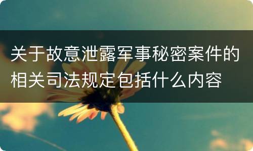 关于故意泄露军事秘密案件的相关司法规定包括什么内容