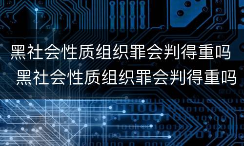 黑社会性质组织罪会判得重吗 黑社会性质组织罪会判得重吗判几年