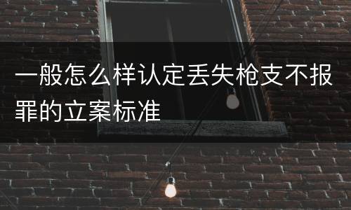 一般怎么样认定丢失枪支不报罪的立案标准