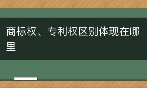 商标权、专利权区别体现在哪里