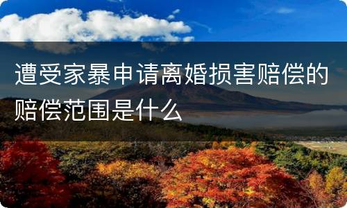 遭受家暴申请离婚损害赔偿的赔偿范围是什么