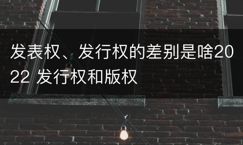 发表权、发行权的差别是啥2022 发行权和版权