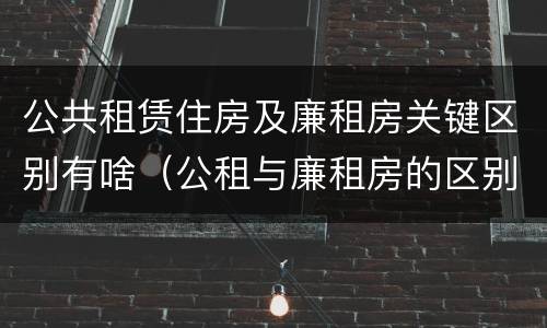 公共租赁住房及廉租房关键区别有啥（公租与廉租房的区别是什么）