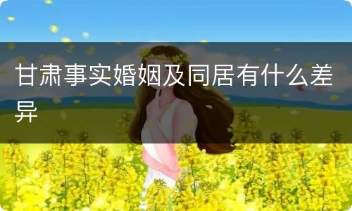 甘肃事实婚姻及同居有什么差异