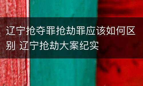 辽宁抢夺罪抢劫罪应该如何区别 辽宁抢劫大案纪实