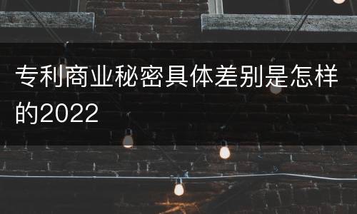 专利商业秘密具体差别是怎样的2022