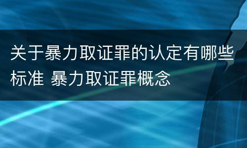 关于暴力取证罪的认定有哪些标准 暴力取证罪概念