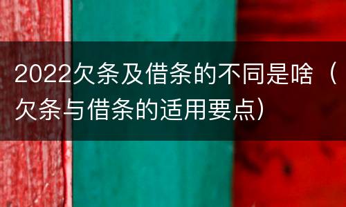 2022欠条及借条的不同是啥（欠条与借条的适用要点）