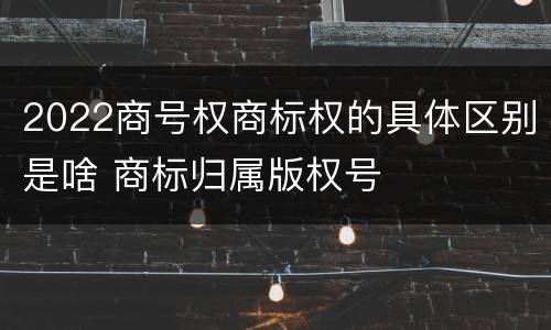 2022商号权商标权的具体区别是啥 商标归属版权号