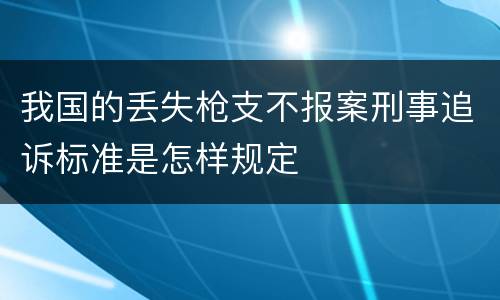 我国的丢失枪支不报案刑事追诉标准是怎样规定