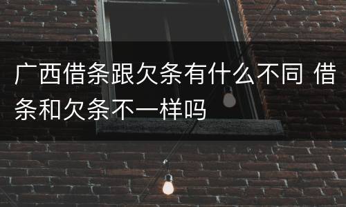 广西借条跟欠条有什么不同 借条和欠条不一样吗