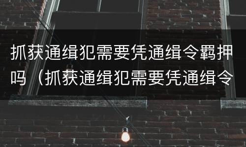 抓获通缉犯需要凭通缉令羁押吗（抓获通缉犯需要凭通缉令羁押吗知乎）