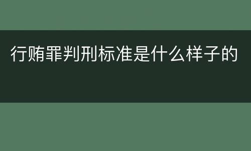 行贿罪判刑标准是什么样子的