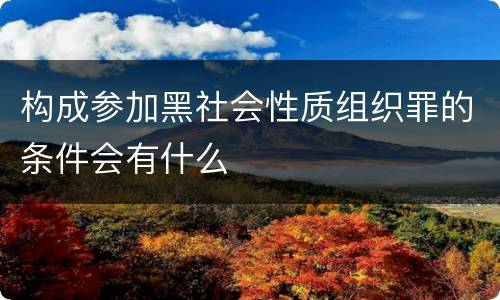 构成参加黑社会性质组织罪的条件会有什么