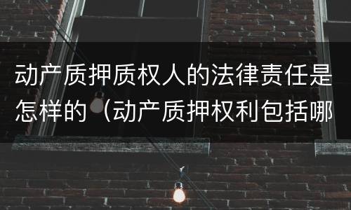 动产质押质权人的法律责任是怎样的（动产质押权利包括哪些）