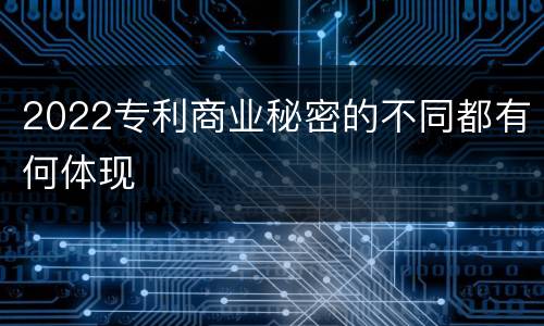 2022专利商业秘密的不同都有何体现