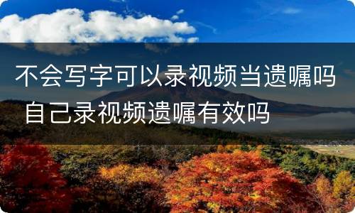 不会写字可以录视频当遗嘱吗 自己录视频遗嘱有效吗