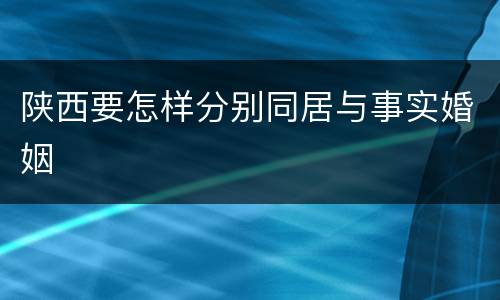 陕西要怎样分别同居与事实婚姻