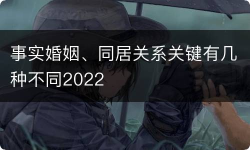 事实婚姻、同居关系关键有几种不同2022