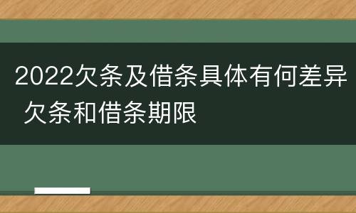 2022欠条及借条具体有何差异 欠条和借条期限