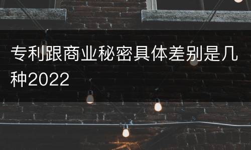 专利跟商业秘密具体差别是几种2022