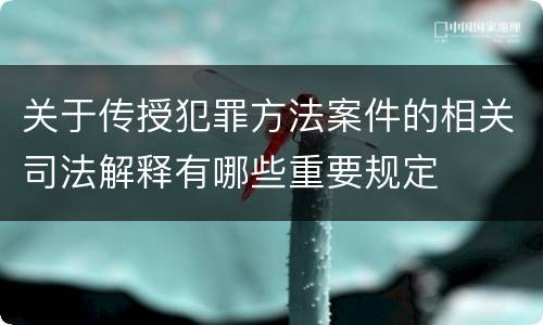 关于传授犯罪方法案件的相关司法解释有哪些重要规定