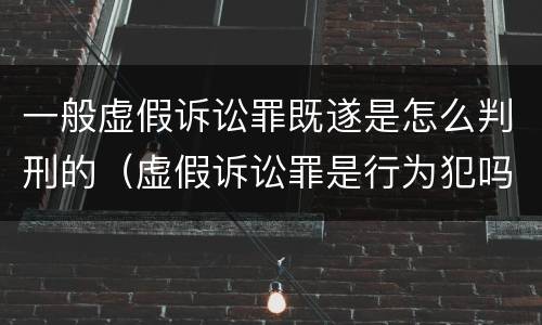 一般虚假诉讼罪既遂是怎么判刑的（虚假诉讼罪是行为犯吗）