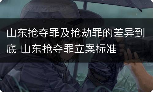 山东抢夺罪及抢劫罪的差异到底 山东抢夺罪立案标准