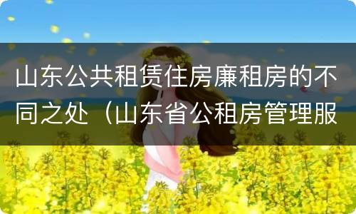 山东公共租赁住房廉租房的不同之处（山东省公租房管理服务导则(试行）