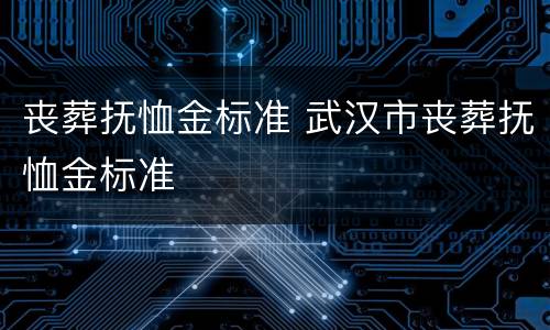 丧葬抚恤金标准 武汉市丧葬抚恤金标准