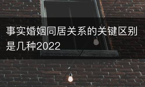 事实婚姻同居关系的关键区别是几种2022