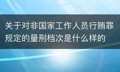 关于对非国家工作人员行贿罪规定的量刑档次是什么样的