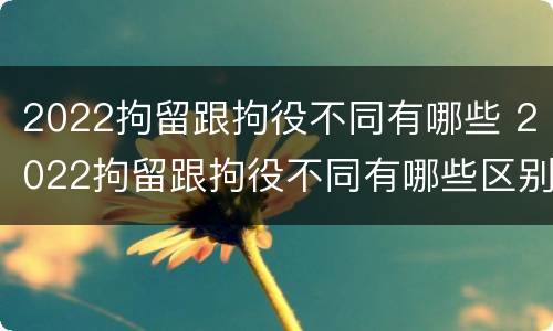 2022拘留跟拘役不同有哪些 2022拘留跟拘役不同有哪些区别